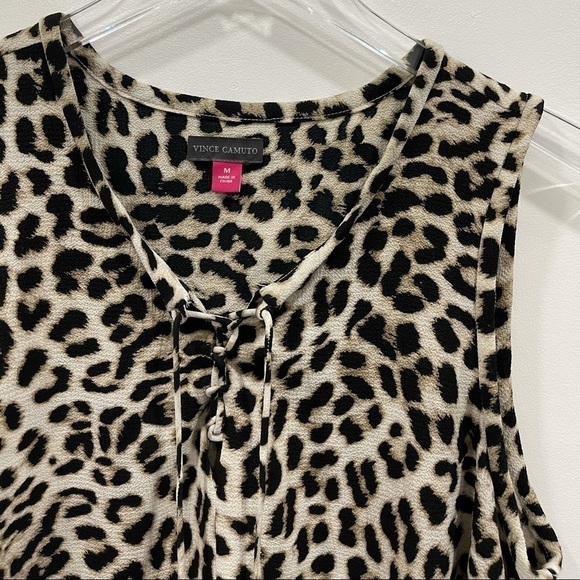 Leopard Song Lace-Up Crepe Handkerchief Top Blouse - Picture 5 of 8